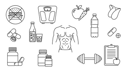 Achieve your fitness goals with a balanced diet, regular exercise and supplements for a healthy lifestyle and well-being, weight management