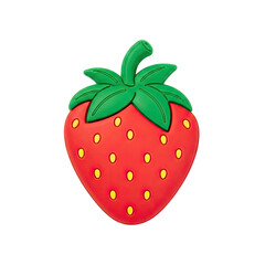 Vibrant Red Strawberry with Green Leaves Detailed 3D Render Against a Gradient Background Perfect for Summer Fruit Designs and Healthy Food Branding