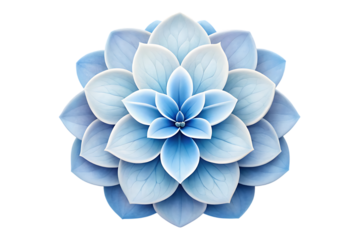 Stunning blue flower blossom illustration isolated on transparent background