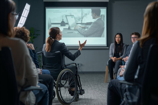 Business Presentation in Wheelchair