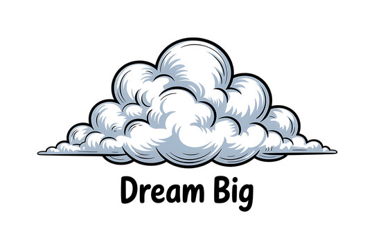 Fluffy white cloud floats serenely, evoking feelings of peace, tranquility, and hopeful dreams.