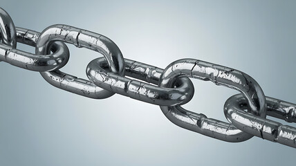 Obraz premium Interlocking metal links form a strong, industrial chain, reflecting durability and connection.