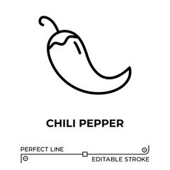 Vector line icon related to chili pepper. Perfect Line. Editable Stroke.
