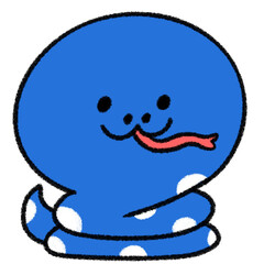 ゆるかわいい干支のへびの手描きイラスト