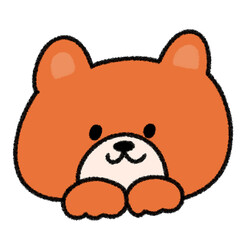 ゆるかわいい干支の犬の手描きイラスト