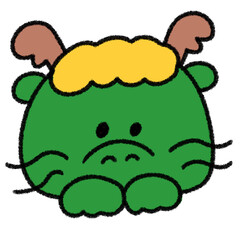 ゆるかわいい干支の辰の手描きイラスト