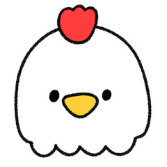 ゆるかわいい干支のとりの手描きイラスト