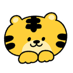 ゆるかわいい干支のトラの手描きイラスト