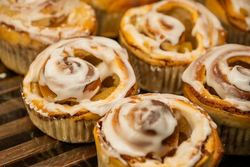 Freshly Baked Cinnamon Rolls with Sweet Icing Glaze