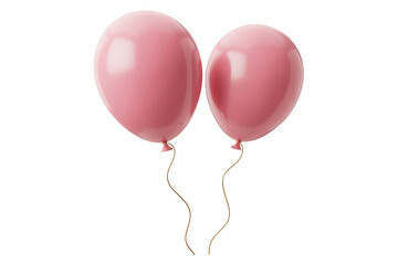 Two pink balloons float gently, suggesting celebration, joy, and a lighthearted atmosphere.