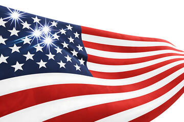 Obraz premium Waving stars and stripes flag, representing freedom, patriotism, and national pride.