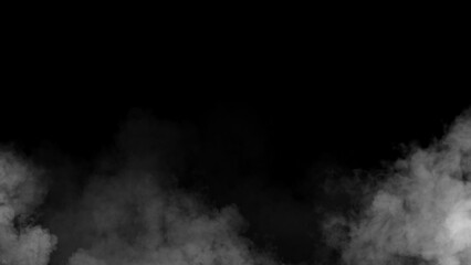 Abstract smoke, fog on isolated black background, creating a mysterious and backdrop, creating a dreamy, atmospheric effect for artistic