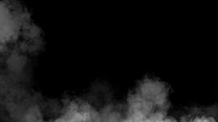 Abstract smoke, fog on isolated black background, creating a mysterious and backdrop, creating a dreamy, atmospheric effect for artistic
