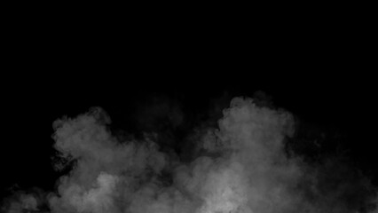 Abstract smoke, fog on isolated black background, creating a mysterious and backdrop, creating a dreamy, atmospheric effect for artistic