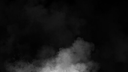 Abstract smoke, fog on isolated black background, creating a mysterious and backdrop, creating a dreamy, atmospheric effect for artistic