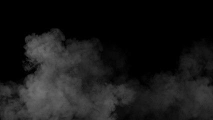 Abstract smoke, fog on isolated black background, creating a mysterious and backdrop, creating a dreamy, atmospheric effect for artistic