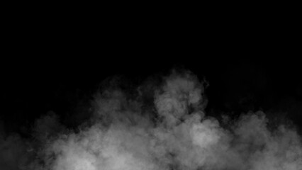 Abstract smoke, fog on isolated black background, creating a mysterious and backdrop, creating a dreamy, atmospheric effect for artistic