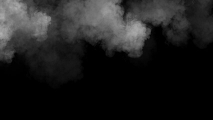 Abstract smoke, fog on isolated black background, creating a mysterious and backdrop, creating a dreamy, atmospheric effect for artistic