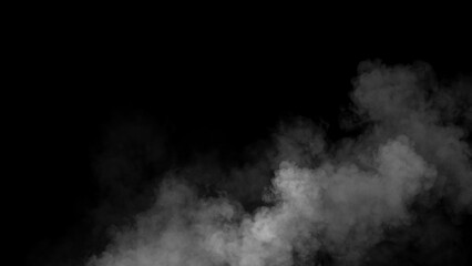Abstract smoke, fog on isolated black background, creating a mysterious and backdrop, creating a dreamy, atmospheric effect for artistic