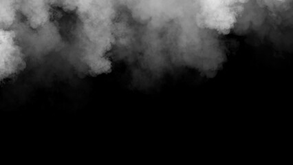 Abstract smoke, fog on isolated black background, creating a mysterious and backdrop, creating a dreamy, atmospheric effect for artistic