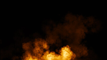 Abstract fire smoke, fog on isolated black background, creating a mysterious and backdrop, creating a dreamy, atmospheric effect for artistic
