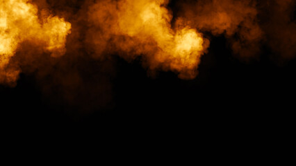 Abstract fire smoke, fog on isolated black background, creating a mysterious and backdrop, creating a dreamy, atmospheric effect for artistic