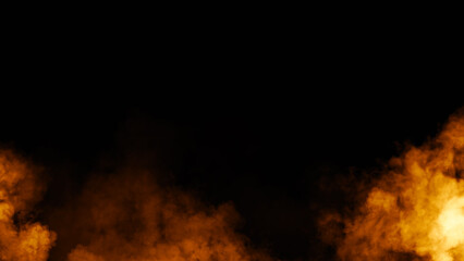 Abstract fire smoke, fog on isolated black background, creating a mysterious and backdrop, creating a dreamy, atmospheric effect for artistic