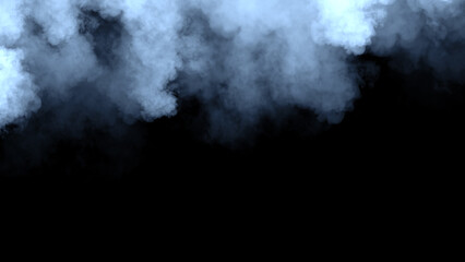 Abstract blue smoke, fog on isolated black background, creating a mysterious and backdrop, creating a dreamy, atmospheric effect for artistic