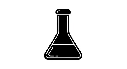 Laboratory flask illustration isolated white background