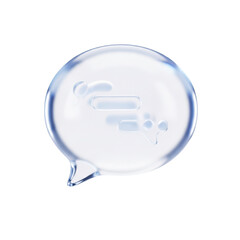 Transparent 3D Glass Chat Speech Bubble Icon