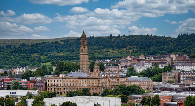 The skyline of Greenock, Scotland