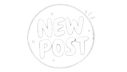 New Post Announcement Circle Illustration for Social Media Updates and Blog Notifications