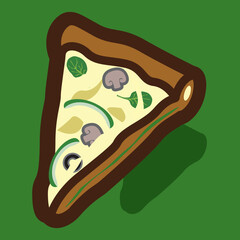 Pizza Slice - Pesto Spinach Mushroom Peppers