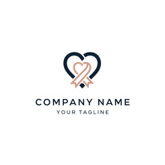 Fototapeta premium Elegant Heart and Ribbon Logo Design for Company Branding.