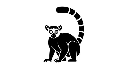 Obraz premium Lemur silhouette isolated illustration
