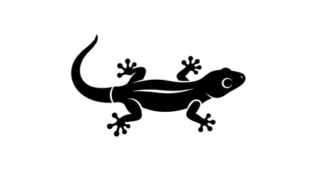 Obraz premium Lizard silhouette graphic on white background