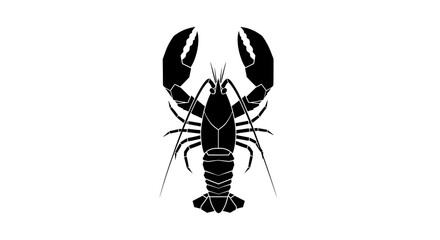 Lobster silhouette on white background
