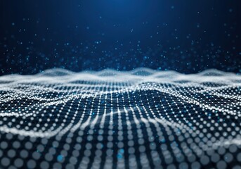 Abstract digital network of connected dots and lines on a blue background