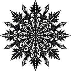 Fototapeta premium Snowflake Silhouette Winter Vector Illustration