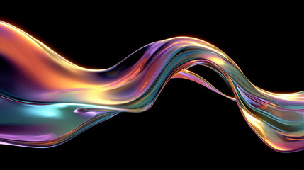 A 3D-rendered abstract ultraviolet background features diagonal rippled metallic ribbons. Iridescent foil forms wavy stripes, creating a hyperrealistic, trendy, and futuristic fashion wallpaper with l