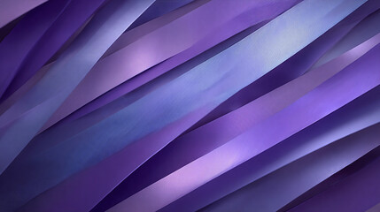 A 3D-rendered abstract ultraviolet background features diagonal rippled metallic ribbons. Iridescent foil forms wavy stripes, creating a hyperrealistic, trendy, and futuristic fashion wallpaper with l