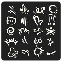 Comic Book Hand Drawn Elements