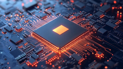 A hyperrealistic AI circuit chip photographed like jewelry, gleaming with metallic details and precision, blending technology with elegance and luxurious aesthetic.
