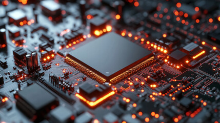 A hyperrealistic AI circuit chip photographed like jewelry, gleaming with metallic details and precision, blending technology with elegance and luxurious aesthetic.
