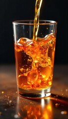 Mesmerizing Golden Liquid Cascading into Glass Slow-Motion Texture & Ripple Detail