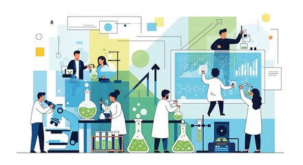 Scientists Analyzing Data and Working in a Chemical Research Laboratory