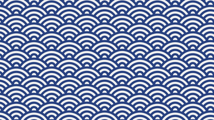 青海波模様の入った紺色の背景素材　ベクター
