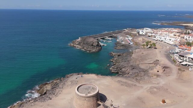 Aerial view of El Cotillo bay, fuerteventura. Canary islands - Perfect tourism presentation