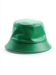 Fototapeta premium green bucket hat on a white background