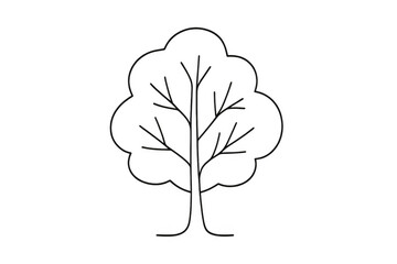 Obraz premium Simple stylized tree line art for nature, ecology, environment, and growth concepts with transparent background